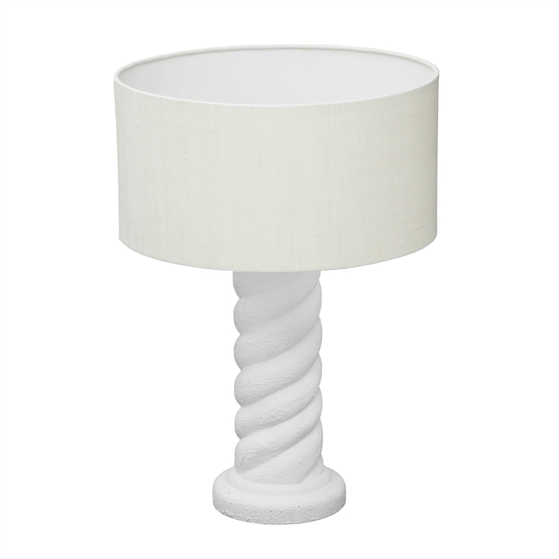 Pemberly Row Handmade Transitional White and Cream Table Lamp