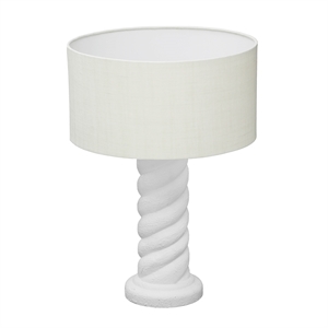Pemberly Row Handmade Transitional White and Cream Table Lamp