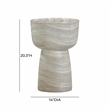 Pemberly Row Contemporary Faux Travertine Indoor/Outdoor Side Table