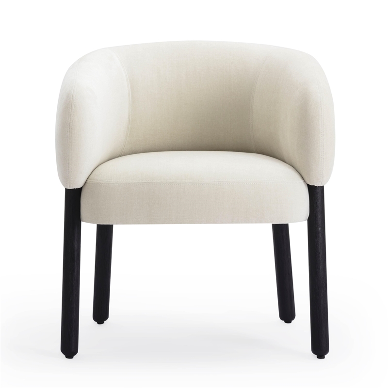 Pemberly Row Cream Basketweave Chenille Upholstered Accent Chair