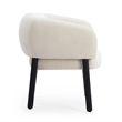 Pemberly Row Cream Basketweave Chenille Upholstered Accent Chair
