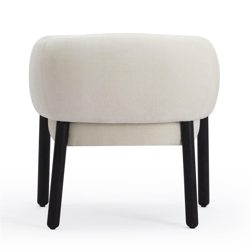 Pemberly Row Cream Basketweave Chenille Upholstered Accent Chair