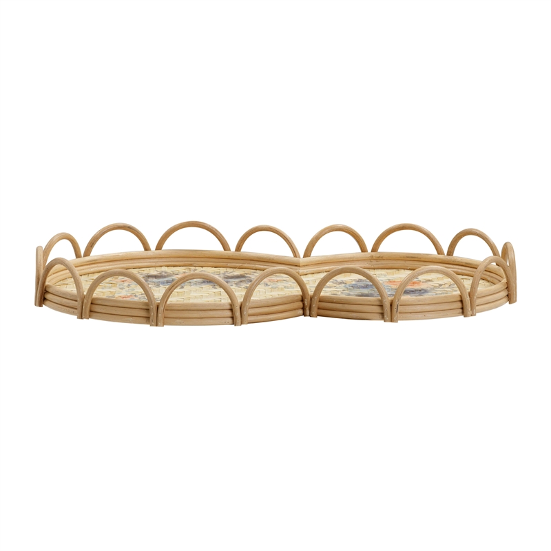 Pemberly Row Contemporary Figure Eight Bamboo Tray - 23.2