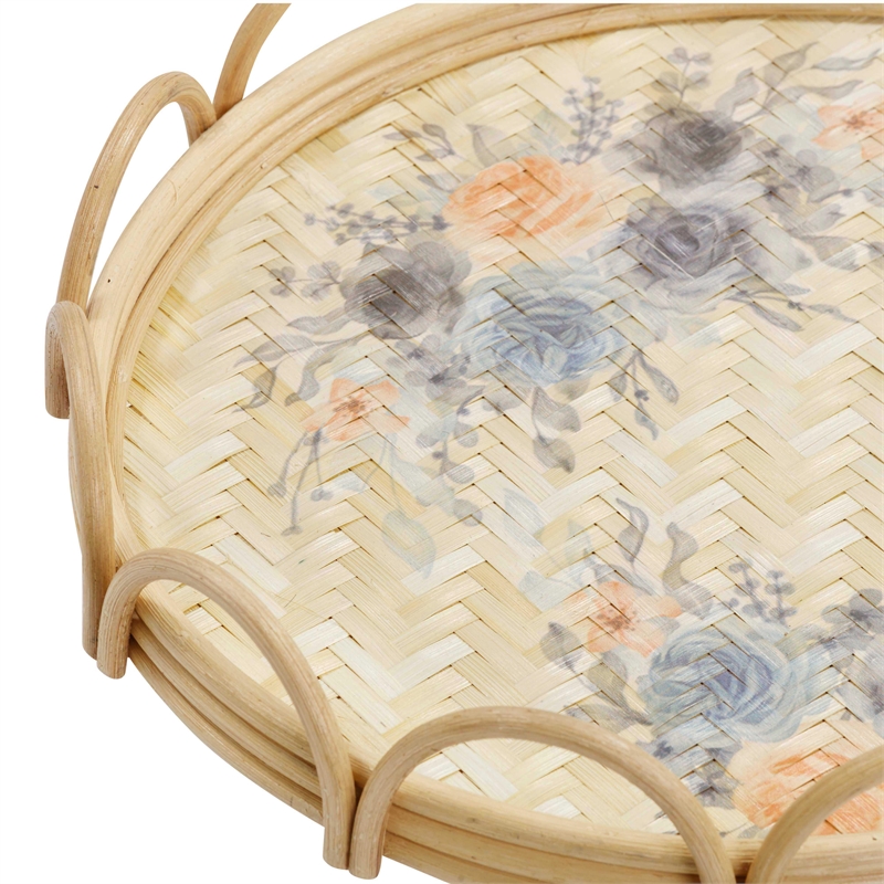 Pemberly Row Contemporary Figure Eight Bamboo Tray - 23.2
