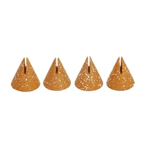 Pemberly Row Speckled Terracotta Cone Card Holder - Set of 4