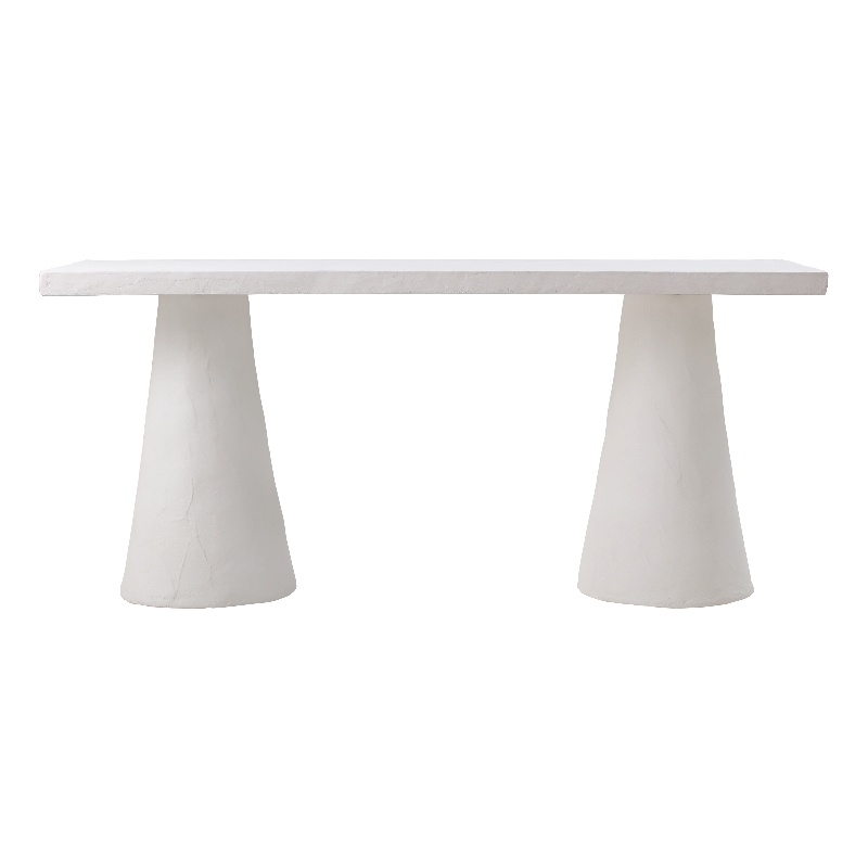 Pemberly Row Transitional Plaster Concrete Desk - 68.5