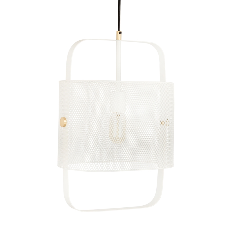 Pemberly Row Contemporary White Finish Iron Metal Pendant - 13