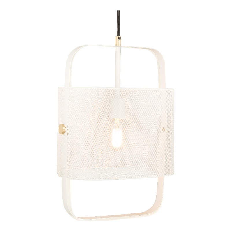 Pemberly Row Contemporary White Finish Iron Metal Pendant - 13