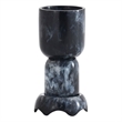Pemberly Row Handmade Contemporary Black Swirl Resin Kiddush Cup