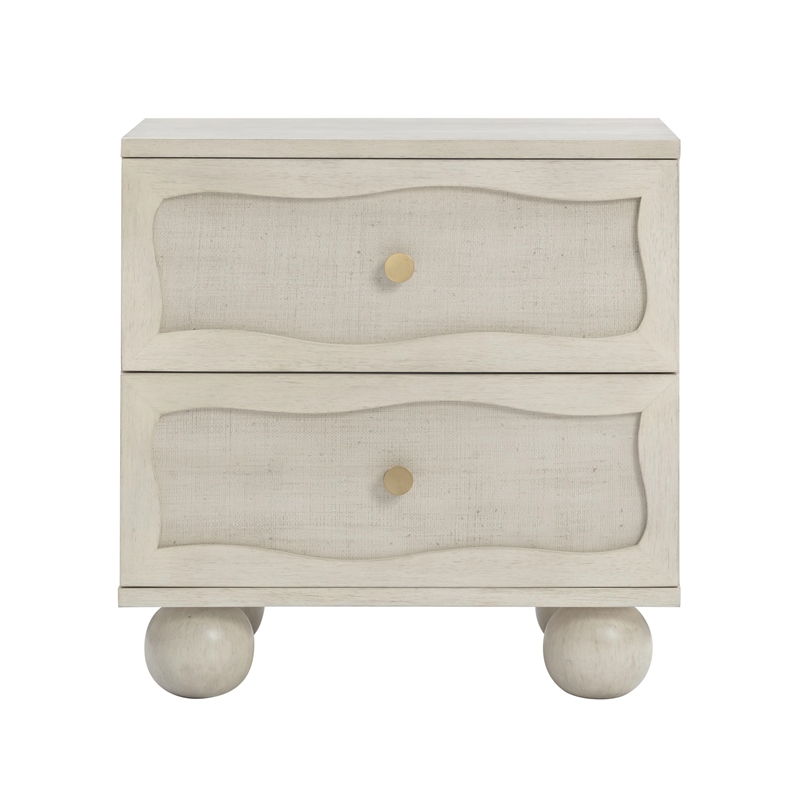 Pemberly Row Contemporary White Finishwashed Nightstand - 22