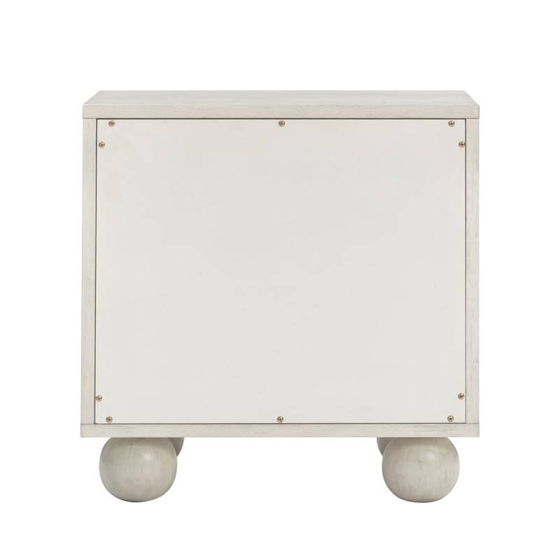 Pemberly Row Contemporary White Finishwashed Nightstand - 22