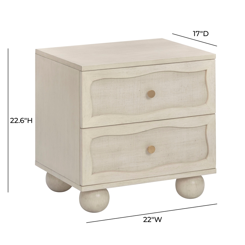 Pemberly Row Contemporary White Finishwashed Nightstand - 22