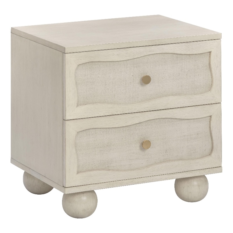 Pemberly Row Contemporary White Finishwashed Nightstand - 22