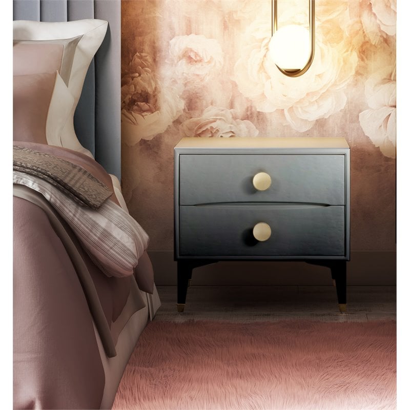 Pemberly Row Transitional MDF Wood Nightstand in Gray - 23
