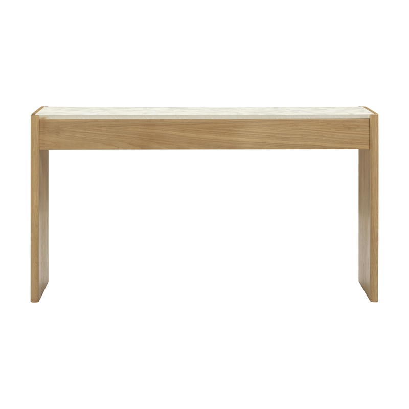 Pemberly Row Contemporary Natural Oak Console Desk - 56