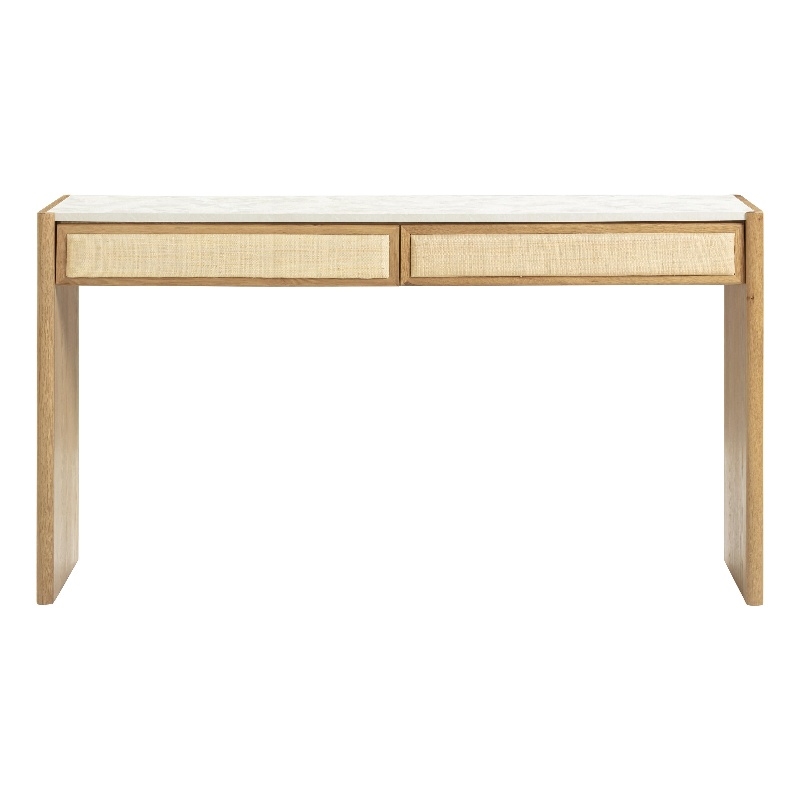 Pemberly Row Contemporary Natural Oak Console Desk - 56