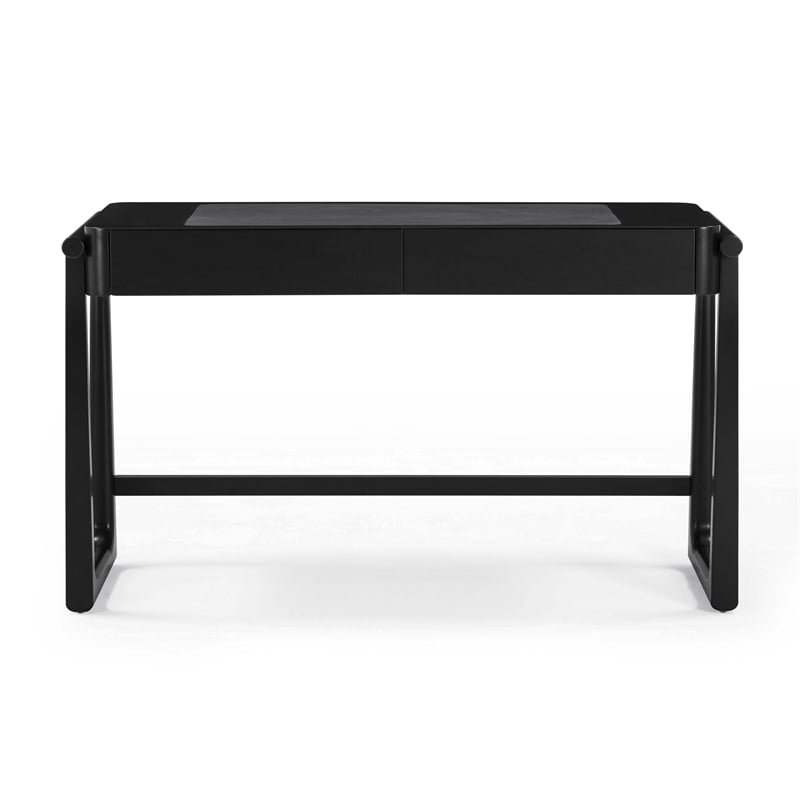 Pemberly Row Contemporary Black Finish 2 Drawer Desk - 52
