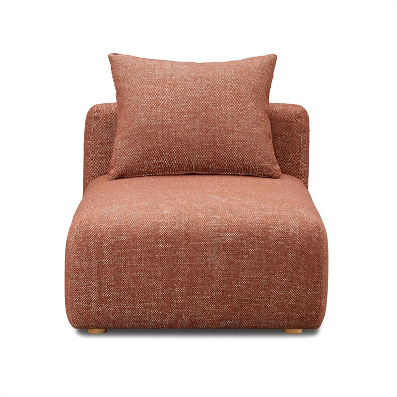 Pemberly Row Sedona Red Textured Fabric Modular Armless Chair