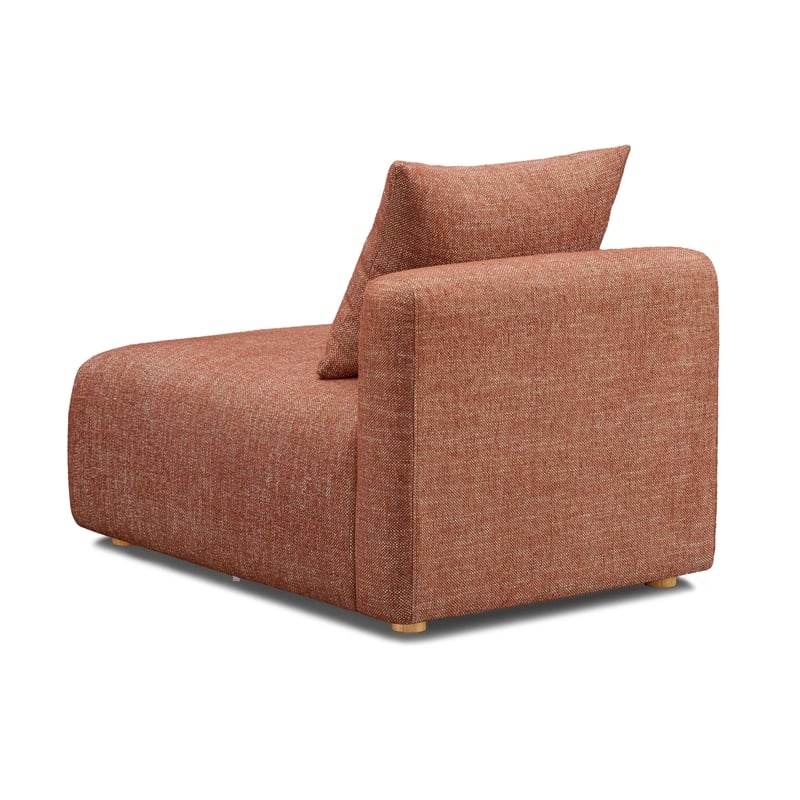 Pemberly Row Sedona Red Textured Fabric Modular Armless Chair