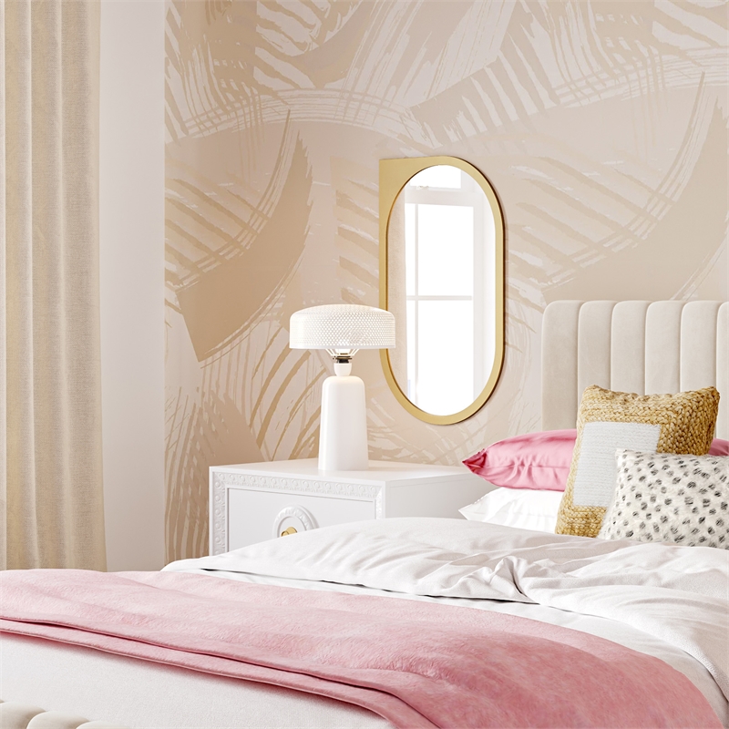 Pemberly Row Modern Transitional Cream Finish Metal Table Lamp