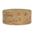 Pemberly Row Contemporary Natural Burl Drum Coffee Table - 36