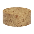 Pemberly Row Contemporary Natural Burl Drum Coffee Table - 36