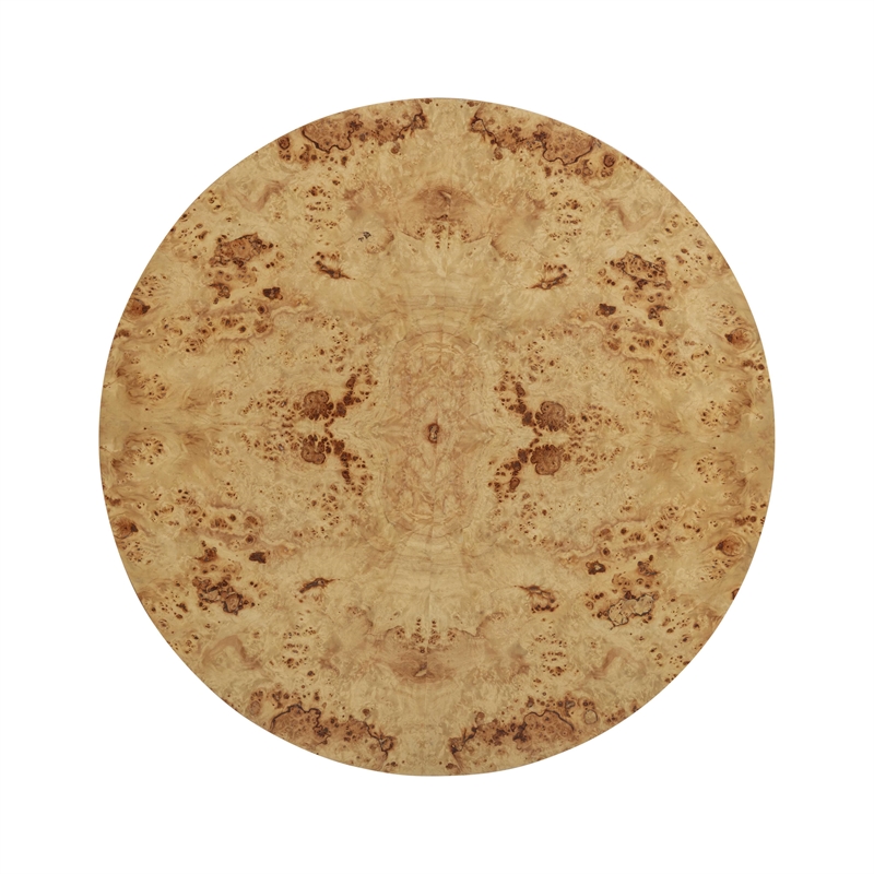 Pemberly Row Contemporary Natural Burl Drum Coffee Table - 36