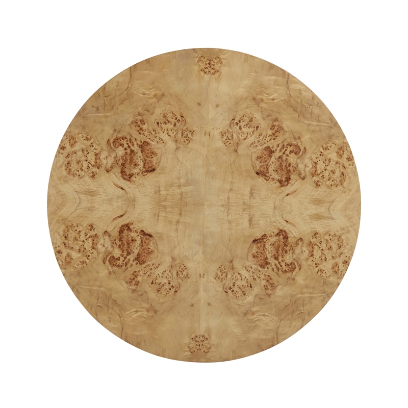 Pemberly Row Contemporary Natural Burl Drum Coffee Table - 36