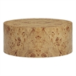 Pemberly Row Contemporary Natural Burl Drum Coffee Table - 36