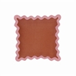 Pemberly Row Scalloped Edge Pink and Terracotta Linen Throw Pillow