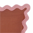 Pemberly Row Scalloped Edge Pink and Terracotta Linen Throw Pillow