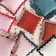 Pemberly Row Scalloped Edge Pink and Terracotta Linen Throw Pillow