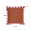 Pemberly Row Scalloped Edge Pink and Terracotta Linen Throw Pillow