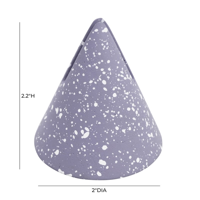 Pemberly Row Transitional Speckled Purple Cone Card Holder - Set of 4