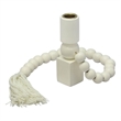 Pemberly Row Handmade Modern / Contemporary Cream Wooden Candlestick