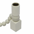 Pemberly Row Handmade Modern / Contemporary Cream Wooden Candlestick