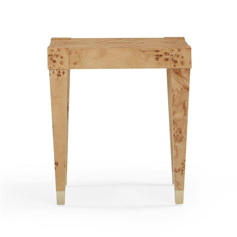 Pemberly Row Contemporary Honey Burl Wooden End Table - 26
