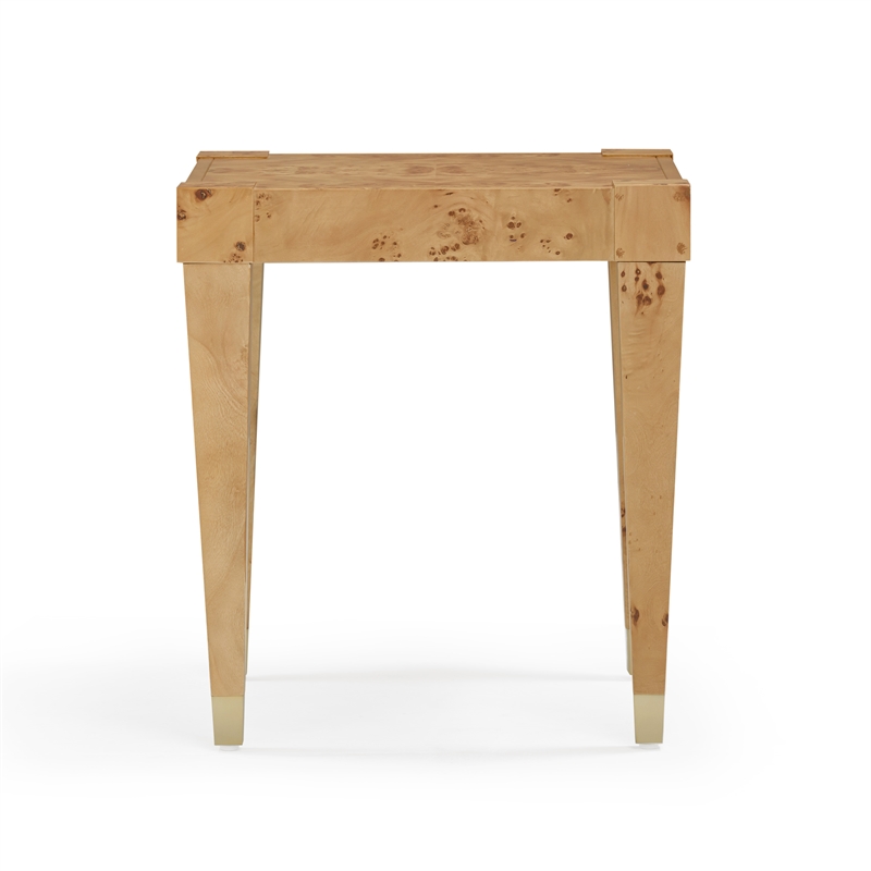 Pemberly Row Contemporary Honey Burl Wooden End Table - 26