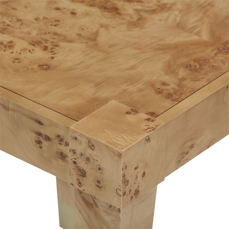 Pemberly Row Contemporary Honey Burl Wooden End Table - 26