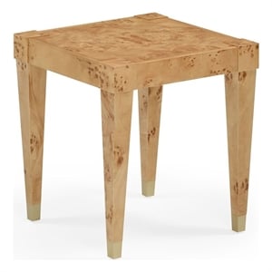 Pemberly Row Contemporary Honey Burl Wooden End Table - 26&quotW x 17&quotD x 22.3&quotH