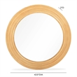 Pemberly Row Natural Rattan Round Wall Mirror - 43.5