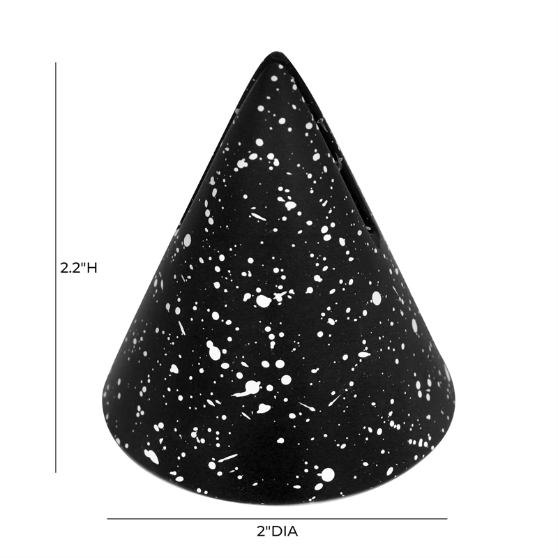 Pemberly Row Transitional Speckled Black Cone Card Holder - Set of 4