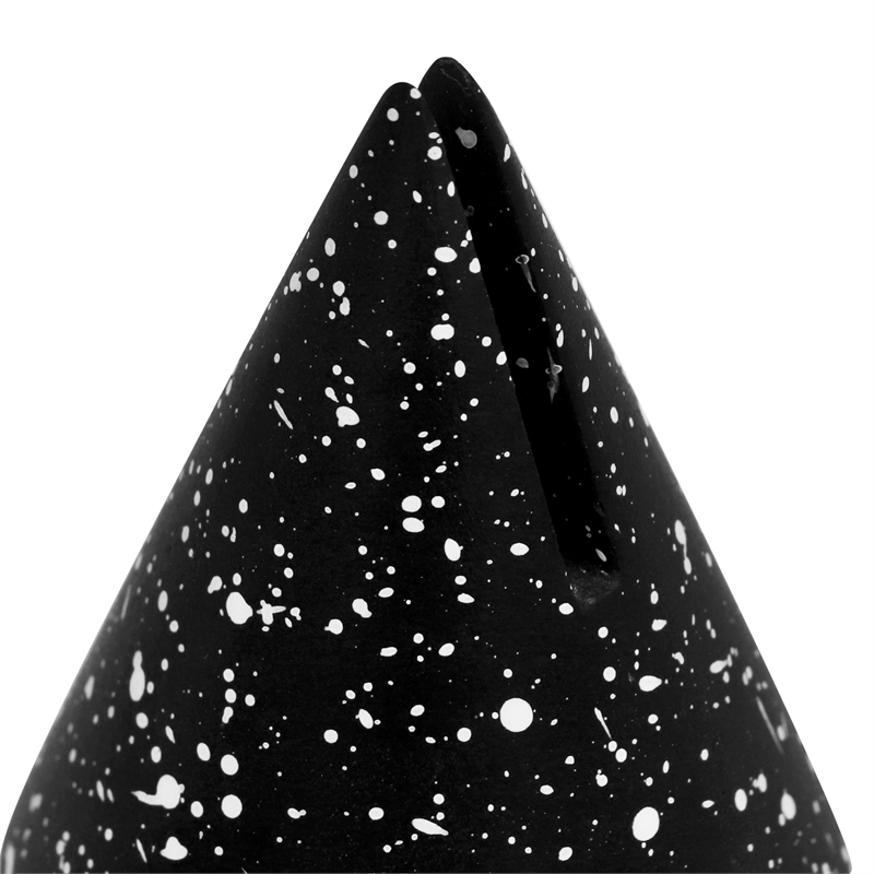 Pemberly Row Transitional Speckled Black Cone Card Holder - Set of 4