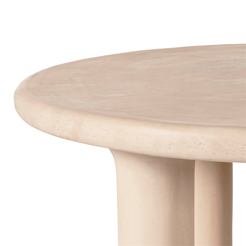 Pemberly Row Cream Textured Indoor / Outdoor 47 inch Round Dining Table