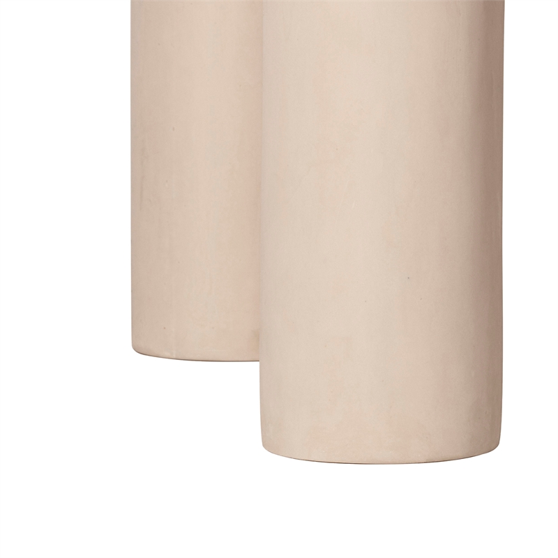 Pemberly Row Cream Textured Indoor / Outdoor 47 inch Round Dining Table