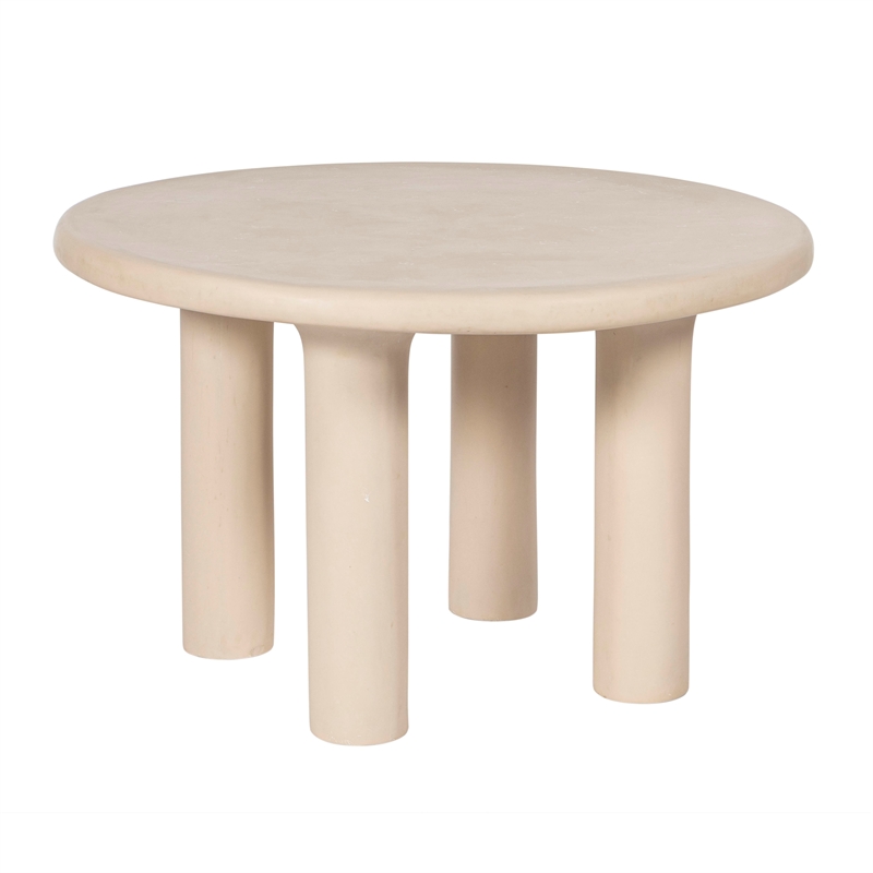 Pemberly Row Cream Textured Indoor / Outdoor 47 inch Round Dining Table