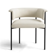 Pemberly Row Contemporary Cream Performance Vegan Leather Dining Chair