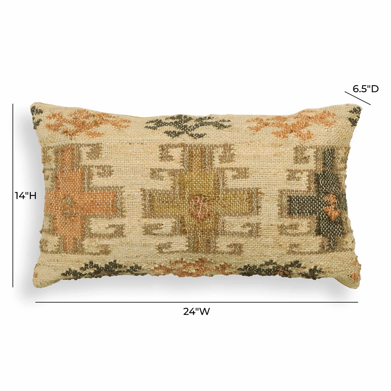 Pemberly Row Modern Transitional Cotton Rectangular Accent Pillow
