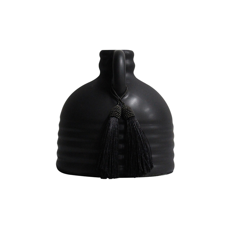 Pemberly Row Handmade Contemporary Black Finish Ceramic Vase