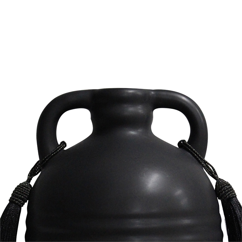 Pemberly Row Handmade Contemporary Black Finish Ceramic Vase